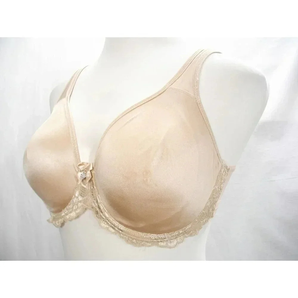 Breezies Lace Trimmed Unlined Seamless Cup Underwire Bra 36D Nude Excellent Pre- - Picture 3 of 4